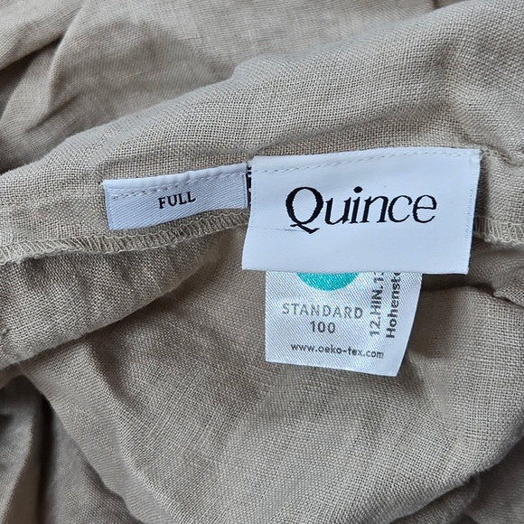 QUINCE European Linen Fitted Sheet Set Full Toffee 4113 - Picture 6 of 8